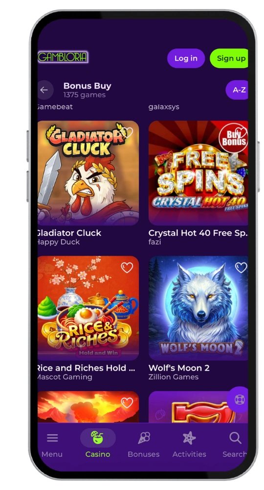 Gambloria Casino telemóvel